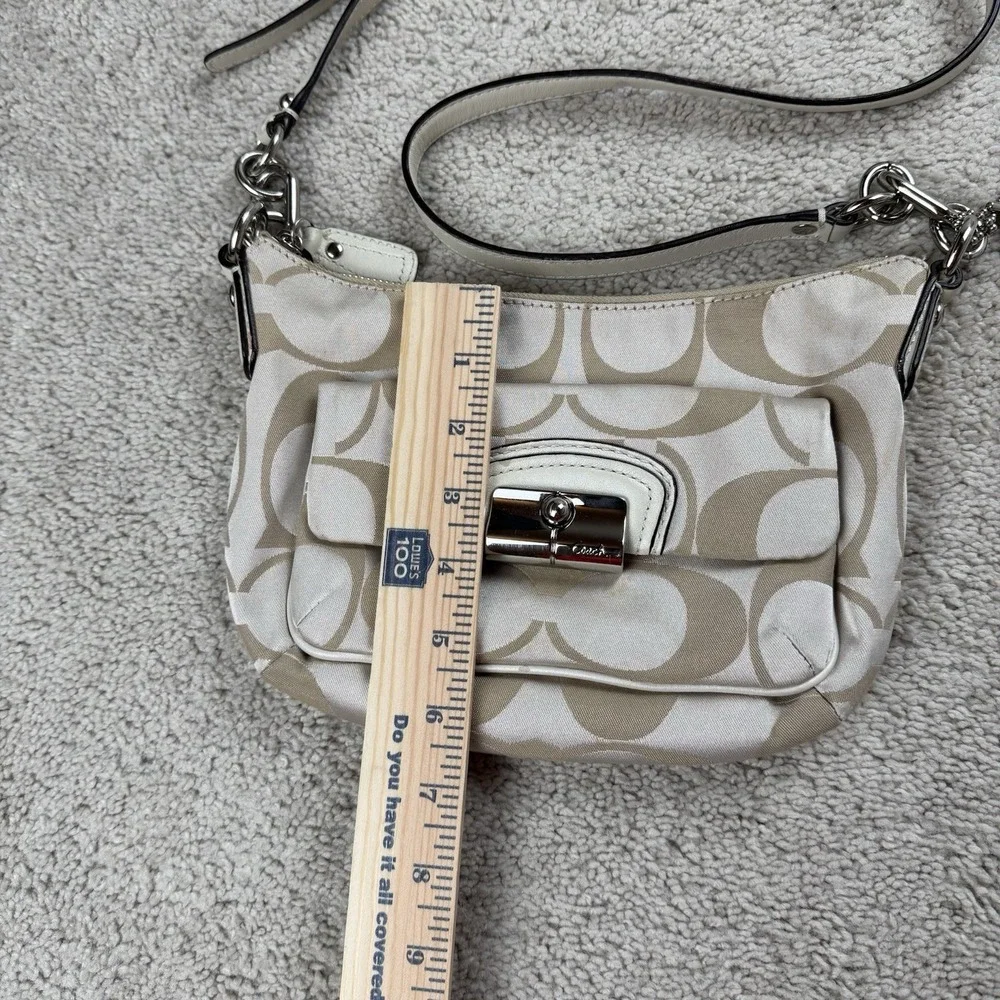 COACH Kristin Op Art Signature East West Crossbody Purse F22302 Convertible EUC